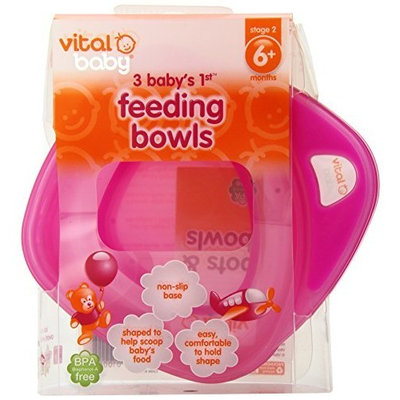 Vital Baby Baby's 1st Feeding Bowls, Pink, 3 Pack