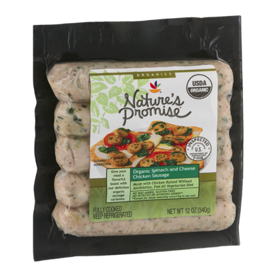Nature's Promise Organic Spinach And Cheese Chicken Sausage