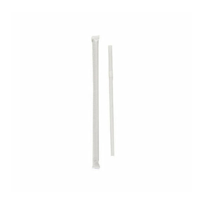 Solo Cups (10000 per Carton) Wrapped Super-Jumbo Flexible Straws in White