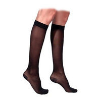 Sigvaris 770 Truly Transparent 20-30 mmHg Women's Closed Toe Knee High Sock Size: Large Long, Color: Black Mist 14