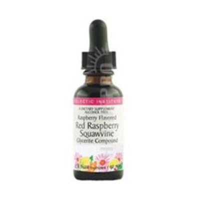 Red Raspberry-Squawvine Raspberry Flavor No Alcohol Glycerite Eclectic Institute 2 oz Liquid