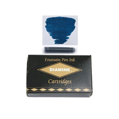 Pk/18 DIAMINE Fountain Pen Ink Cartridges, BLUE/BLACK