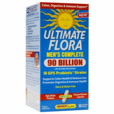 Renew Life ReNew Life - Ultimate Flora Men's Complete Once Daily 90 Billion Probiotic - 30 Vegetarian Capsules
