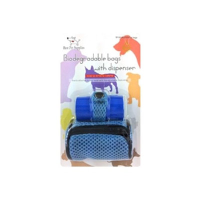 Best Pet Supplies BB-301 Soft poop bag dispenser - contains 30 biodegradable bags- Baby Blue