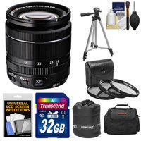 Fujifilm 18-55mm f/2.8-4.0 XF R LM OIS Zoom Lens with 32GB Card + 3 UV/CPL/ND8 Filters + Case + Tripod Kit for Fuji X-A1, X-E1, X-E2, X-M1, X-Pro1 Digital Cameras