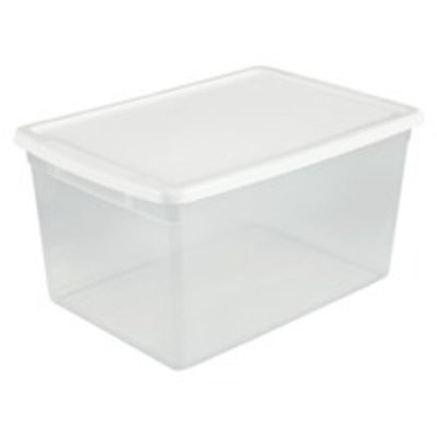 Sterilite® ClearView™ 66 Qt Storage Tote - Clear with White Lid