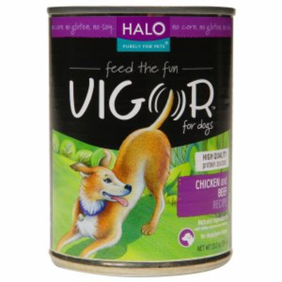 Halo, Purely For Pets Vigor Dog, Chicken & Beef, 13.2 oz