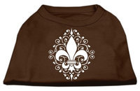 Ahi Henna Fleur de Lis Screen Print Shirt Brown Sm (10)