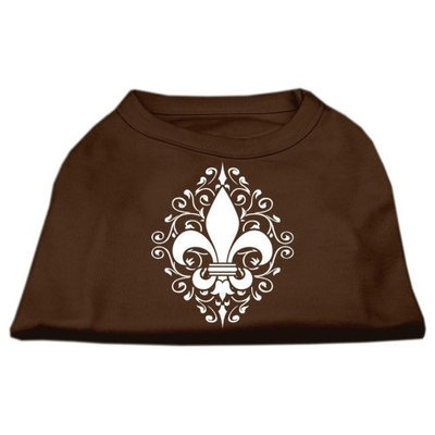Ahi Henna Fleur de Lis Screen Print Shirt Brown Sm (10)