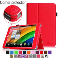 Fintie Premium Vegan Leather Slim Fit Stand Cover for Acer Iconia A1-830 7.9 -Inch Tablet, Red