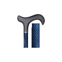 Med Aid Corporation Med-Aid Corporation WS-7105DS Soft Derby handle Blue Tripe Wound Carbon Fiber Cane, One Section Straight