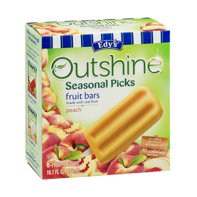 Edy's Outshine Seasonal Picks Fruit Ice Bars Peach - 6 CT