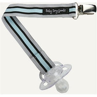 Baby Dry Goods 03033 GreyBlueBlack Stripes Pacifier Clip