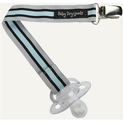 Baby Dry Goods 03033 GreyBlueBlack Stripes Pacifier Clip