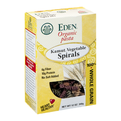Eden Organic Pasta 100% Whole Grain Kamut Vegetable Spirals