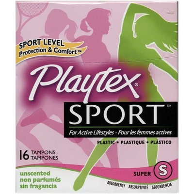 Playtex Sport Tampons, Unscented, Super Absorbency, 16 Tampons