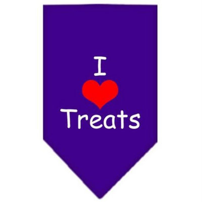 Ahi I Heart Treats Screen Print Bandana Purple Large