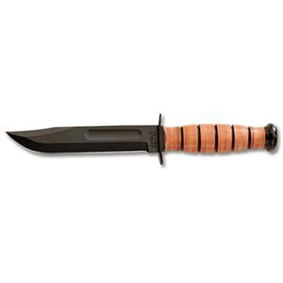 Ka-bar Knives USN Tactical/Utility Knife, Leather Handle, Nylon Sheath