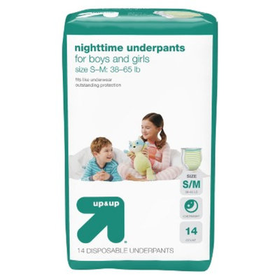 up & up Nighttime Underpants for Boys and Girls Size S/M 14 ct