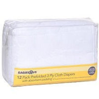 Babies 'R' Us Babies R Us 12- Pack Prefolded 3 Ply Cloth Diapers