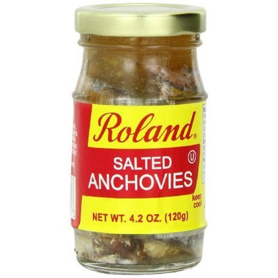 Roland Salted Anchovies, 4.2-Ounce Jars (Pack of 6)