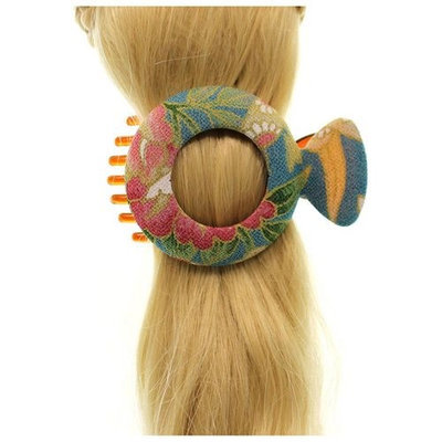 Annie Loto Studios Jewelry Teal Medium Circle Kimono Clip Hair Accessory Style, 1.75 in. - 310A
