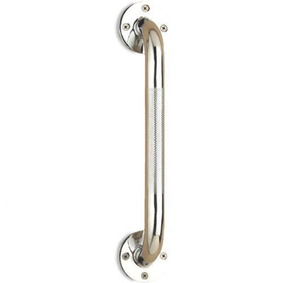 Nova Wall Grab Bar- Chrome with Knurled Handle