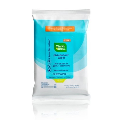 Cleanwell To Go Wipes, 10 Count