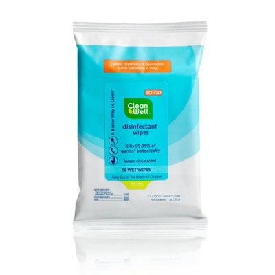 Cleanwell To Go Wipes, 10 Count
