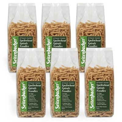 Seitenbacher Spelt Spiral Pasta, 17.6-Ounce Bags (Pack of 6)