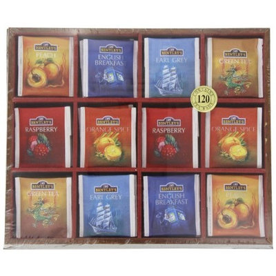 Bentley's Finest Teas Wood Grain Tea Chest, Variety Pack of 6 Flavors, Tea Bags, 120 Count Box