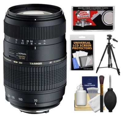 Tamron AF 70-300mm F/4-5.6 Di LD Macro Lens + Tripod + Accessory Kit for Canon EOS 6D, 70D, Rebel T3, T3i, T4i, T5, T5i, SL1 Digital SLR Cameras