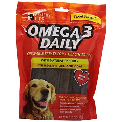 Salix Llc Healthy Hide Omega 3 Daily Chewable Dog Treats, 3-Inch, 30-Pack