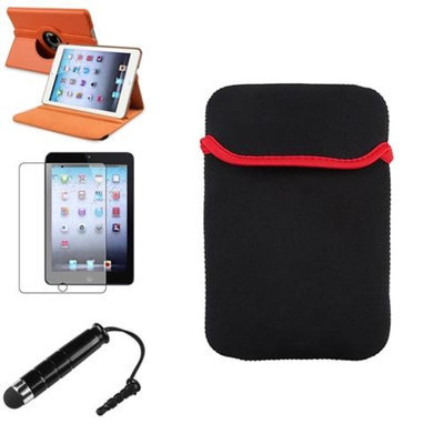 Insten iPad Mini 3/2/1 Case, by INSTEN Orange 360 Rotating Leather Case Cover+Pen/SP for iPad Mini 3 2 1