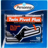 50 Personna TWIN PIVOT Plus Cartridges with Lubricating Strip for Gillette Atra & Trac II Razors - 5 Packs of 10 Blades