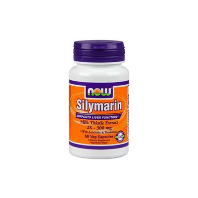 NOW Foods - Silymarin 2X 300 mg. - 50 Vegetarian Capsules