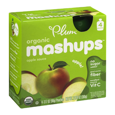 Plum Organic Mashups Apple Sauce Apple - 4 CT