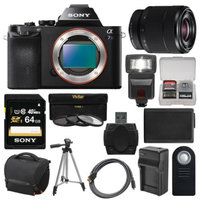 Sony Alpha A7S Digital Camera Body with 28-70mm Lens + 64GB Card + Case + Flash + Battery & Charger + Tripod Kit