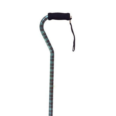 Essential Medical Supply Designer Offset Handle Cane, Scotch Plaid