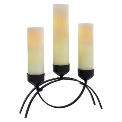 Lion Sports Candle TEK Unscented Mission 3 Candle Centerpiece with Timer - Bark