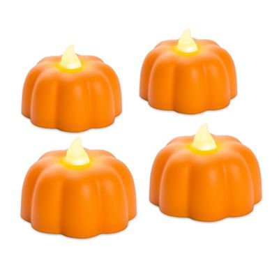 Candle Impressions 4pk. Mini Pumpkins Candles, Orange