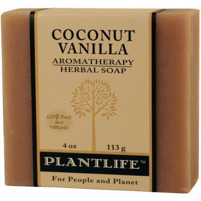 Plantlife Coconut Vanilla 100% Pure & Natural Aromatherapy Herbal Soap- 4 oz (113g)