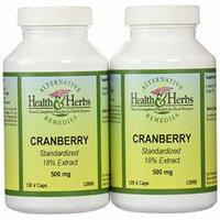 Alternative Health & Herbs Remedies Cranberry 18% Total Solids ( Set) Capsules, 120-Count Bottle (Pack of 2)