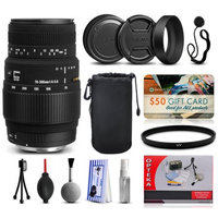 47th Street Photo Sigma 70-300mm F4-5.6 DG Macro Lens for Sony (509205) with Starter Accessories Package includes UV Ultraviolet Filter + Deluxe Cleaning Kit + Air Dust Blower + Cap Keeper + $50 Prints Gift Card