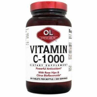 Olympian Lab Vitamin C-1000 with Rose Hips, 250 Tablets
