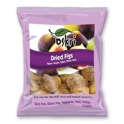 Oskri Organics Oskri Figs, Dried, 3.53-Ounce Bags (Pack of 12)