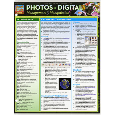 Quickstudy BarCharts Quick Study Reference Guide, Photos Digital Management and Manipulation