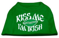 Ahi Kiss Me I'm Irish Screen Print Shirt Emerald Green Lg (14)