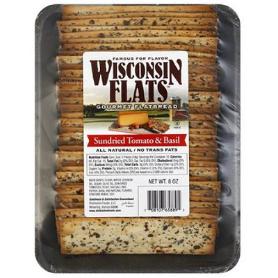 Generic Wisconsin Flats Sundried Tomato & Basil Gourmet Flatbread, 8 oz, (Pack of 10)