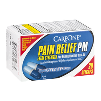 CareOne Pain Relief PM Extra Strength Pain Reliever/Nighttime Sleep-Aid Gelcaps - 20 CT